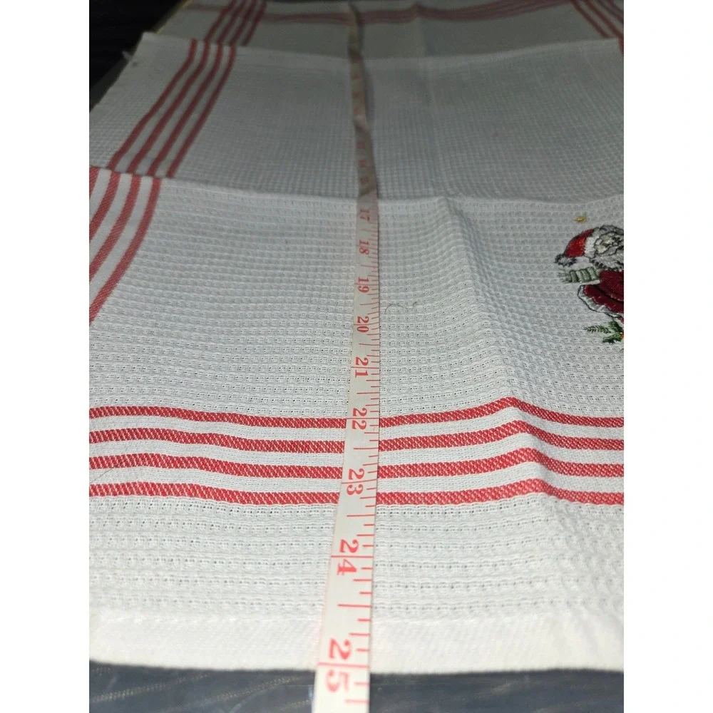 Grasslands Road Christmas Snowman Santa Hand Towel Napkin Set with Napkin Rings